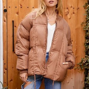 NWT Ski Slopes Light Brown Oversized Puffer Jacket